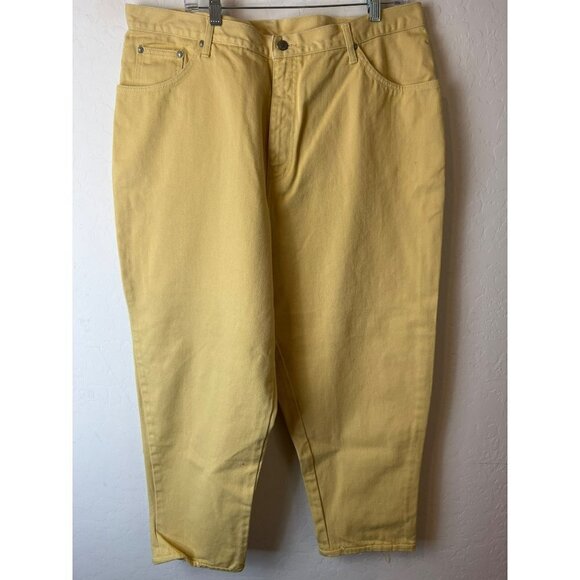 Gitano Yellow Jeans Size 40 100% Cotton Vintage Baggy Jean 90s Y2K - Picture 2 of 10